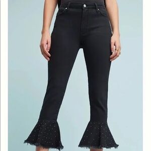 Anthropologie Pilcro and the Letterpress Black Studded Flare Jeans Size 25